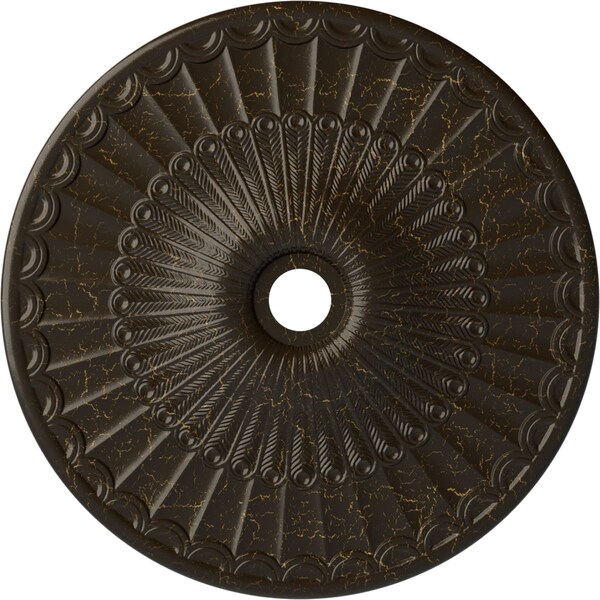 Ekena Millwork Galveston Medallion (Canopies up to 4 3/4"), 36 5/8"OD x 3 5/8"ID x 2 3/8"P, Stone Hearth Crackle CM36GLSHC - main